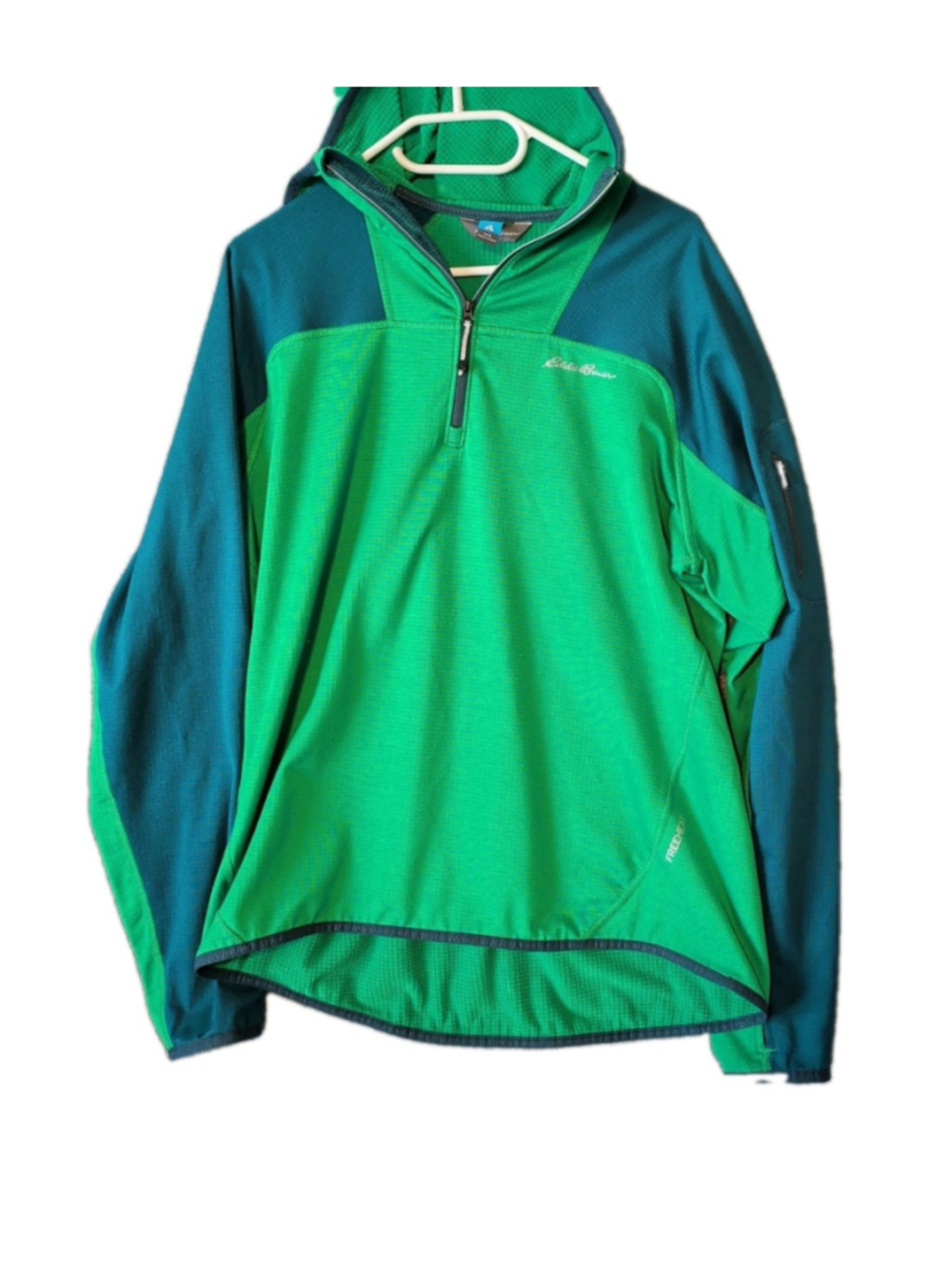 Eddie Bauer First Ascent Free Heat Sweater 1/2 Zip Green Pullover Hiking Mens L